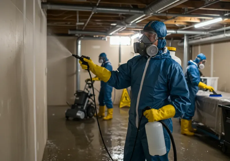 Basement Sanitization and Antimicrobial Treatment process in Bellevue, OH