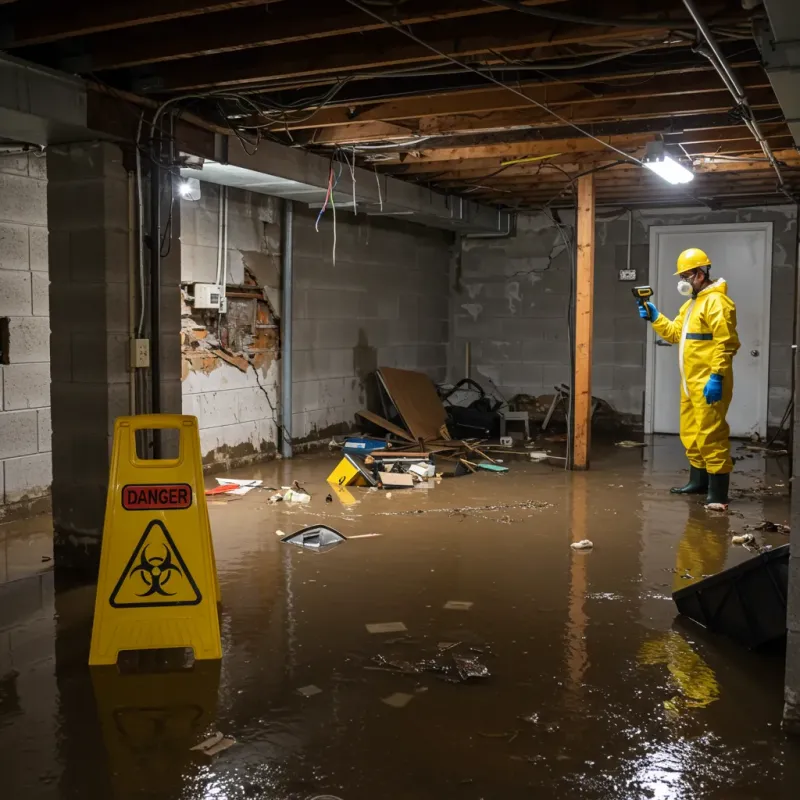 Flooded Basement Electrical Hazard in Bellevue, OH Property